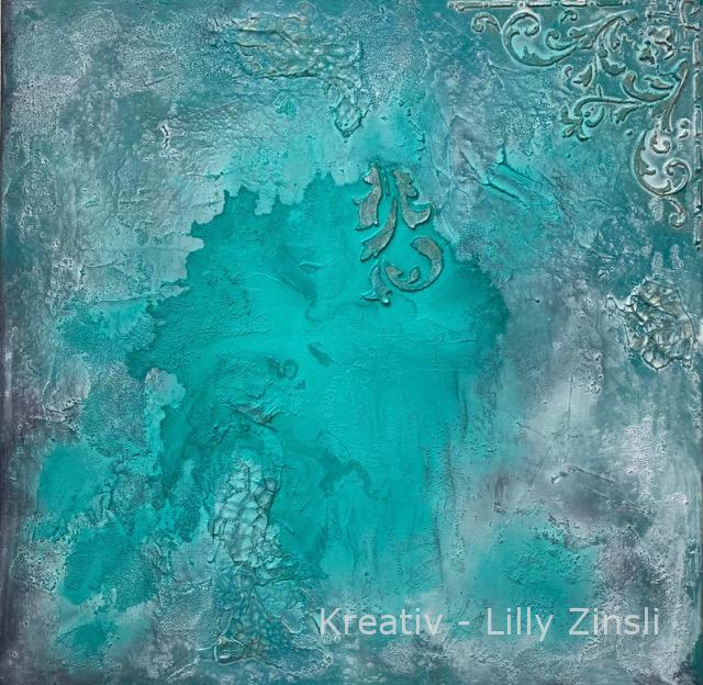 lilly zinsli green abstract paste acryl